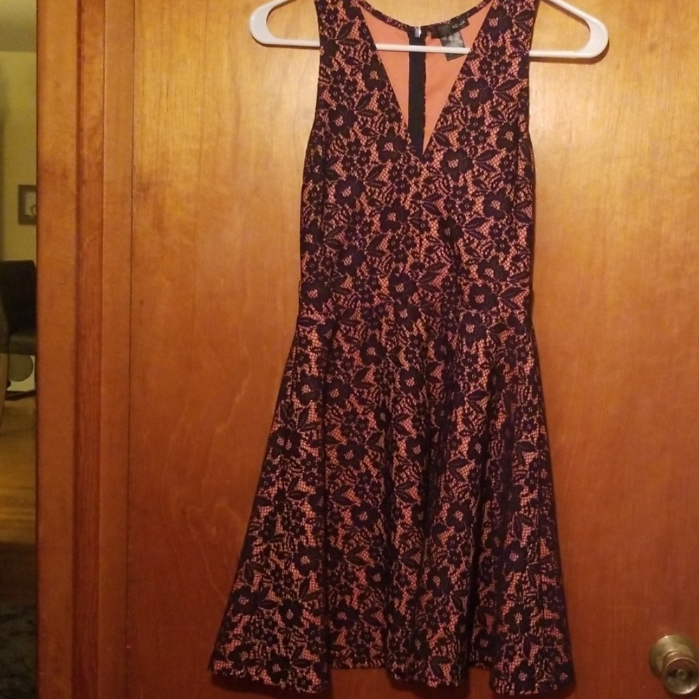 Aqua pink & Navy Dress